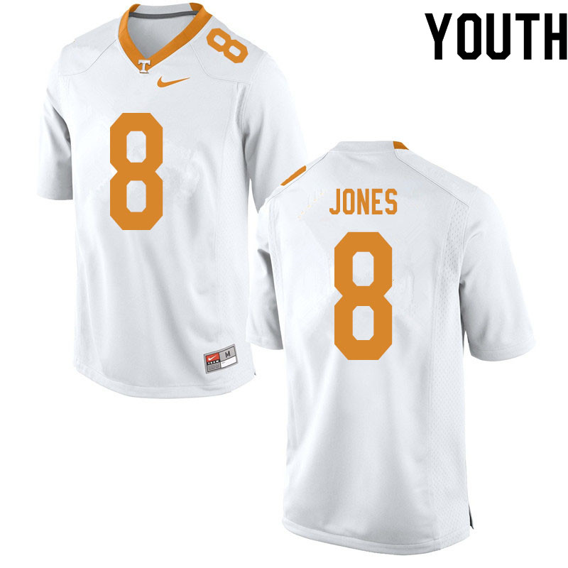 Youth #8 Bradley Jones Tennessee Volunteers College Football Jerseys Sale-White